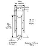 IRONGATE H-AU100: U-Groove Rollers 98mm